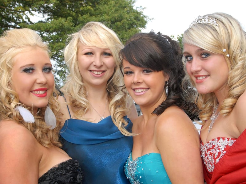 Dukeries prom from 2011. Pictured, from left, are Tiffany Proffitt, Shanice Bend, Emma Broughton and Beth Revell.