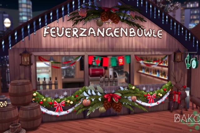 The 27-year-old created her Christmas Market as part of an Instagram collaboration involving 12 Sims players around the world, who built designed things in the game that celebrated their own Christmas traditions.