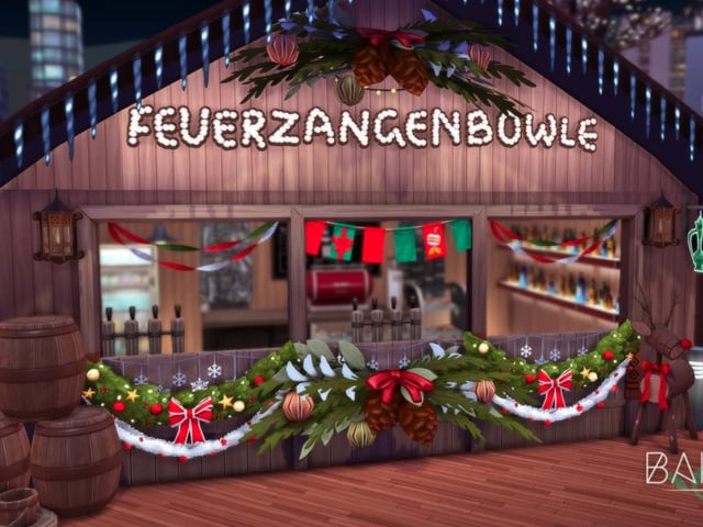 The 27-year-old created her Christmas Market as part of an Instagram collaboration involving 12 Sims players around the world, who built designed things in the game that celebrated their own Christmas traditions.