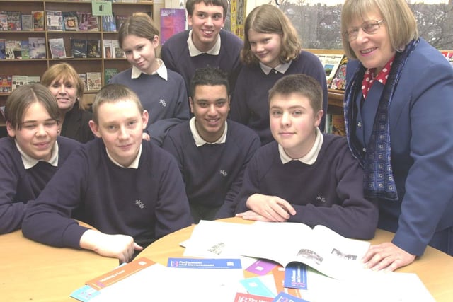 Hillsborough MP  Helen Jackson pictured with some of the Myers Grove after school Drama Group who took part in a national debating competition in January 2001