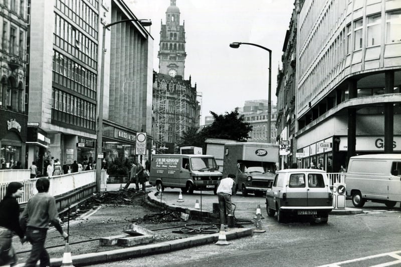 Traffic problems during Fargate redevelopment, October 7, 1981
