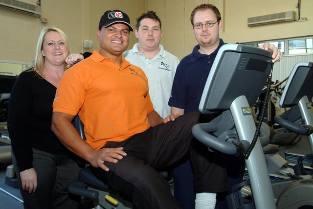 The Valley Road Worksop Leisure Centre team in 2008. From left were Carole Swallow (Admin officer), Sal Salaam (gym instructor), Rob Debenham (assistant operations manager) and Owen Nicks (senior leisure attendant).
