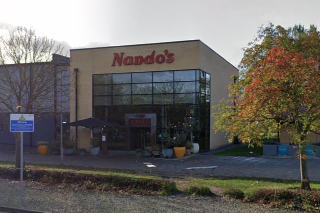 Nando's in Herton Triangle Retail Park comes close in third place. It has been rated 4.2 stars according to 1,056 Google reviews.