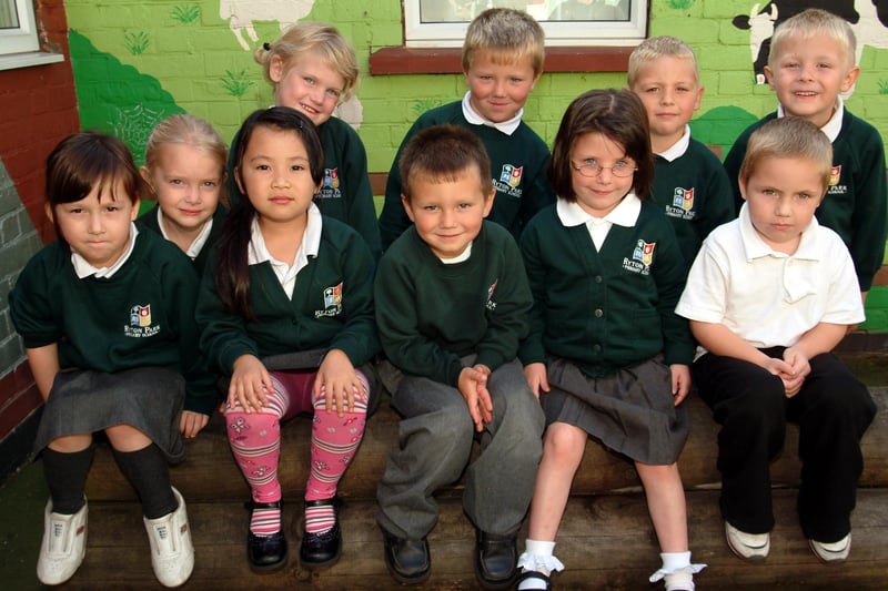 The youngest pupils Ryton Park School pose for a photograph.