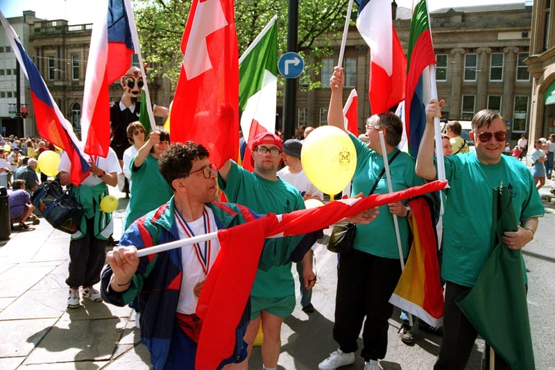 Sheffield and Rotherham Special Olympics group taking part in the Euro 96 parade