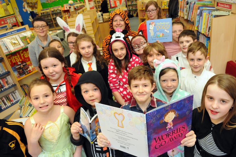World Book Day at South Shields Central Library with Fellgate Primary School children in the picture. Can you spot someone you know in this 2015 photo?