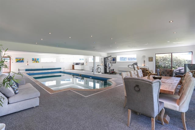 The house has a indoor heated swimming pool.