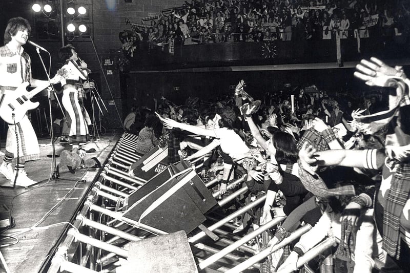 Rollermania in full flow as the Bay City Rollers play Sheffield City Hall on May 5, 1975