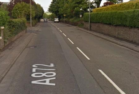 Temporary traffic lights will be installed on the A872, Denny Road, Dennyloanhead from November 23 until November 24 for a duct to be laid. Picture: Google.