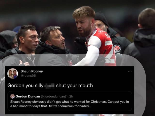 Fleetwood Town defender Shaun Rooney was shwn a red card in their defeat to Sheffield Wednesday.