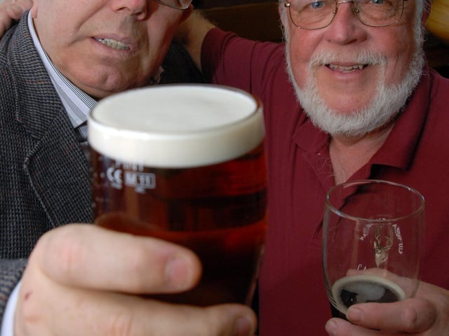 Mansfield and Ashfield CAMRA launched their 21st Mansfield Beer and Cider Festival and the second Mini Beer Festival at The Rufford Pub in Mansfield in 2012. Pictured is MP Sir Alan Meale with CAMRA Press and Publicity Officer Keith Wells during the event.