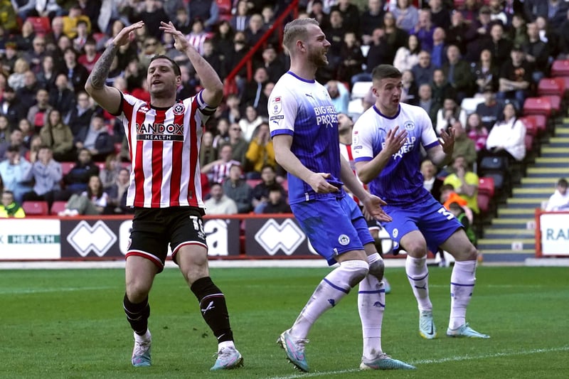 Made way to a standing ovation in the 66th minute but will have been frustrated not to have done so having scored his latest landmark goal, having twice been thwarted by Ben Amos. The first was a reaction wondersave, the second from a header Sharp may feel he could have done better with. A typically industrious shift from the Blades skipper