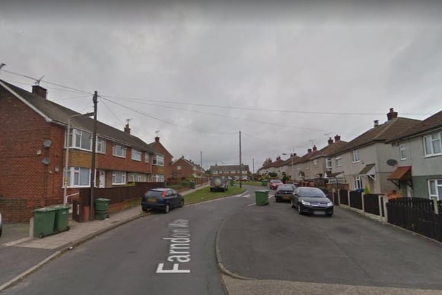 There were 10 cases of anti-social behaviour reported near Farndon Way in July 2020.