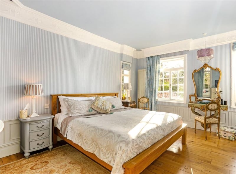 Stunning master bedroom on the first floor with fitted wardrobes and an ensuite bathroom.