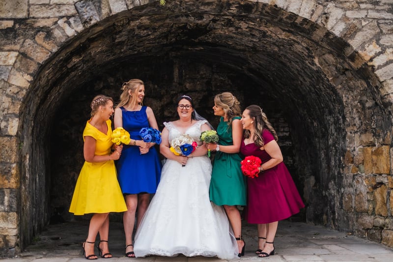 Hogwarts' house colours for the bridesmaids. Picture: Hayley Szczecinski from HS Photography