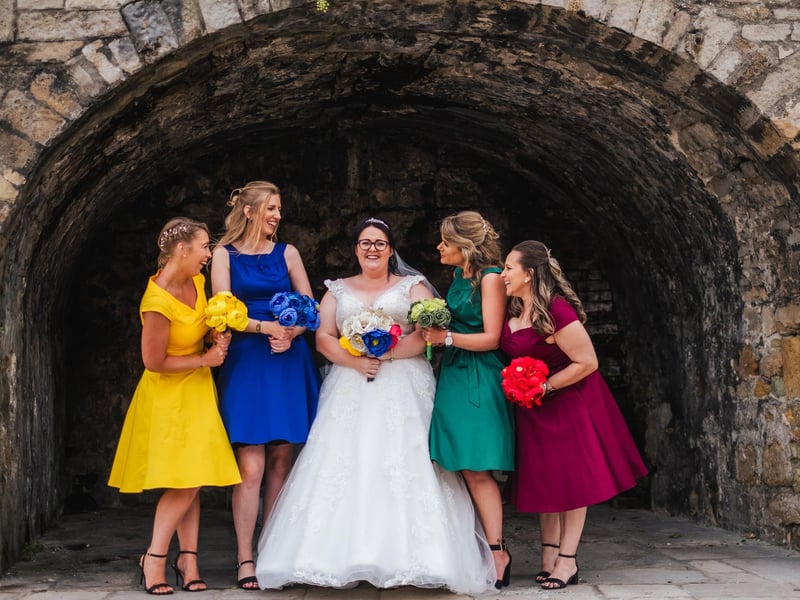 Hogwarts' house colours for the bridesmaids. Picture: Hayley Szczecinski from HS Photography