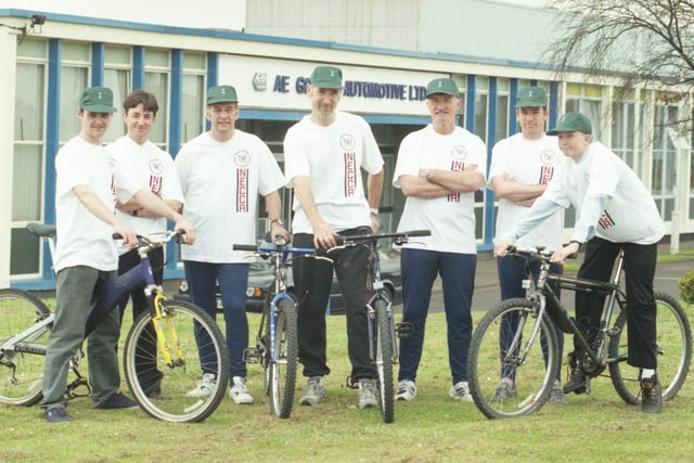 Seven employees from AE Goetze Automotive's Sunderland factory were doing a two-day, coast-to-coast cycle ride in 1996. Can you spot someone you know?
