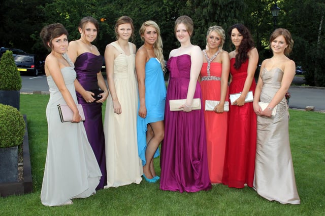 Clowne's heritage High School prom at Ringwood Hall - Emily southwell, Ellie Hale, Emma Bayley, Nikki Childeney, Alice Kent, Jade Russell, jessica Walker and Emily Daley