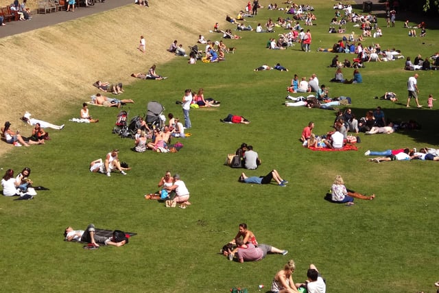 People can now lounge in the sun and get themselves a well-deserved tan - as long as they maintain social distancing.