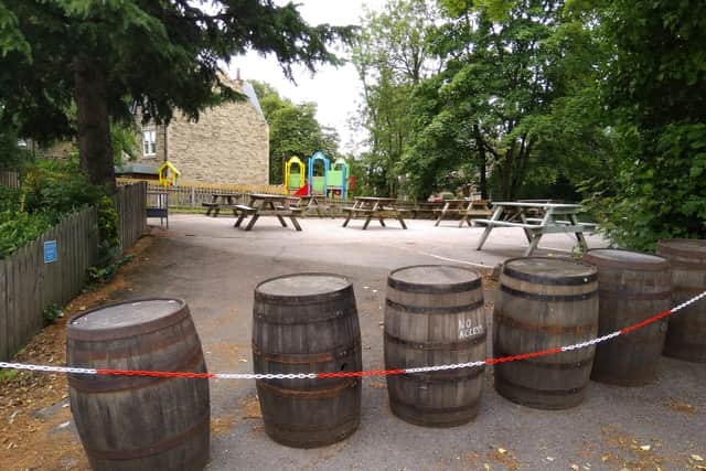 Part of the car park at The Stag's Head is now used for seating.