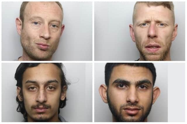 Four men have been jailed for over 31 years for burglary and firearm offences over the incident at Hardy’s Gunsmiths on Alderson Road, Sheffield, at around 12.50am on Friday April 3 2020 and a quantity of firearms and ammunition were taken. Clockwise L - R: Andrew Coy, Andrew Cross, Shabaz Ismail, Musfer Jabbar