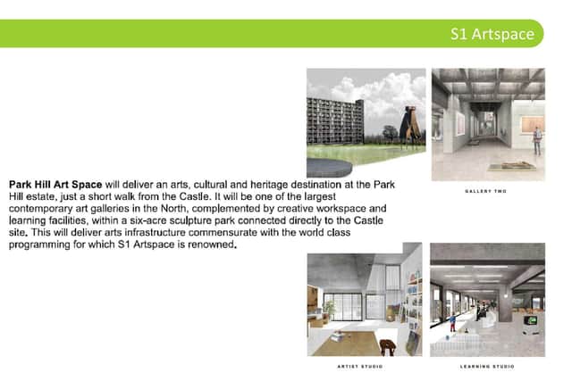 Images from the original Sheffield City Council-backed plans by S1 Artspace to create a major art gallery at Park Hill - these are now being rethought