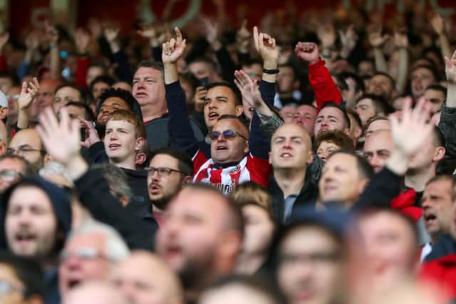 SHEFFIELD, ENGLAND - SEPTEMBER 28: Fans of Sheffield United during the Premier League match between Sheffield United and Liverpool FC at Bramall Lane on September 28, 2019 in Sheffield, United Kingdom. (Photo by Catherine Ivill/Getty Images)
