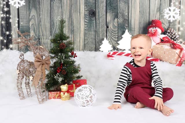 Alfie's 2018 Christmas, as he underwent treatment for stage two cancer