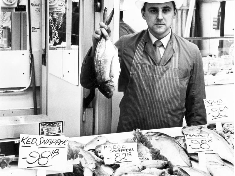 John Farrell Smith sells exotic fish on his stall at Sheffield's Castle Market