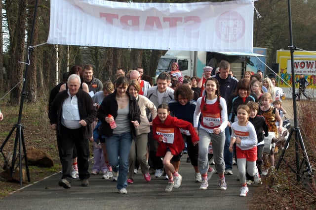 Sports Relief Sponsored Mile Run at Creswell Crag in 2010