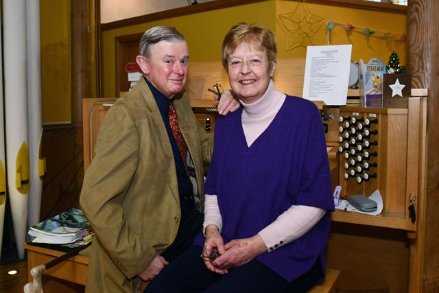 Falkirk Trinity Church. Bob Tait retires after 53 years as the organist. Pictured: Bob and Christine Tait.