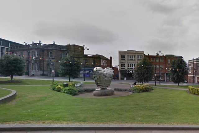 Minster Gardens, in Rotherham, where a couple were reportedly caught having sex in broad daylight (pic: Google)
