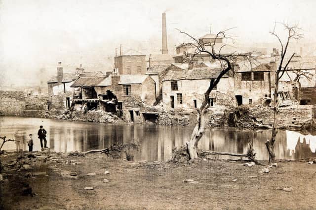 Mill buildings in Neepsend that were damaged in the Sheffield Flood of March 11, 1864