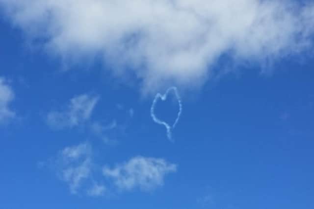 A love heart in the skies over Burngreave, Sheffield (pic: Nasreen Hussain)