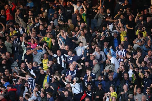 Into the top three and West Brom fans continue to back their team well despite relegation from the Premier League with over 23,000 attending the Hawthorns on average.(Photo by Steve Bardens/Getty Images)