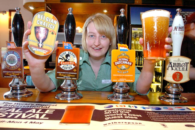 Kay Masson, of the Sir William de Wessyngton pub, Victoria Road, Concord, with the one off Belgian Chalice beer.
It was made by the Darwin Brewery for a beer festival with only one barrel made, serving around sixty pints.