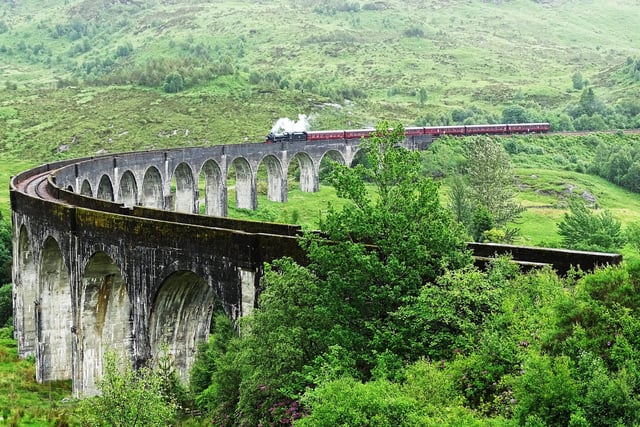 Glenfinnan Viaduct, Lochaber
This well-known filming location is iconic for being a key setting for journeys on the Hogwarts Express. Many loyal fans have visited the location to get the feel for its natural beauty in real life, and more than a third (34%) of its TripAdvisor reviews mention Harry Potter!