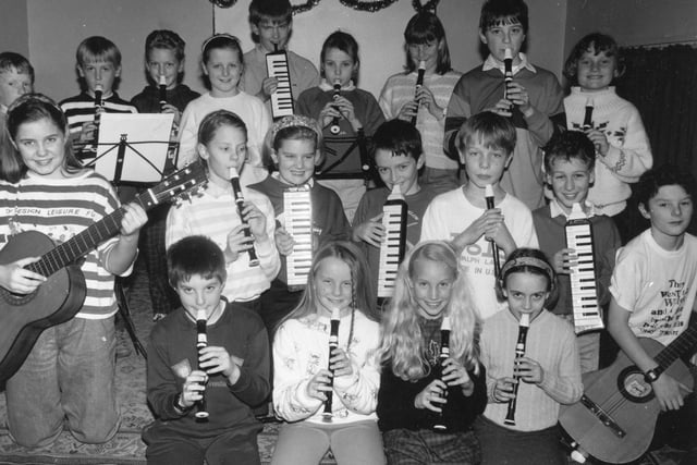 Christmas concert at Great Hucklow School in 1990