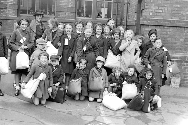 Some of the Chester Road School children who were in Yorkshire under the Sunderland Education Authorities Evacuation Scheme in 1939.