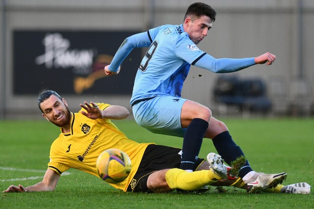 November 13, 2021, League 1: Dumbarton 0, Falkirk 3
Michael Ruth, pictured being fouled by Gregor Buchanan, was one of then head coach Paul Sheerin side's scorers last time round, Aidan Nesbitt and Charlie Telfer being the others