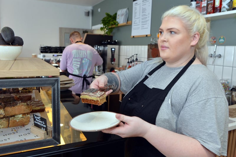 Barista Shannon Redgrave is part of a team of three at Host Coffee.