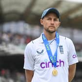 Man of the match Joe Root of England looks on after day four of the First LV= Insurance Test match between England and New Zealand at Lord's.
