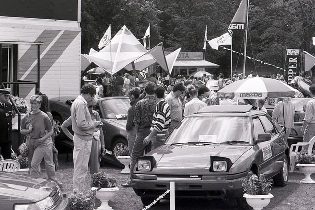 The crowds enjoying the Sheffield Motor Show and Family Gala at Graves Park in July 1990