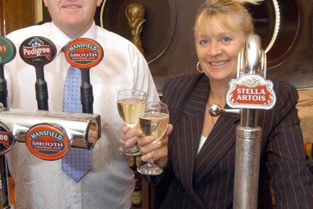 Phil Needham and Anita Golding, the landlords of the Ladybrook Hotel, pictured in 2007