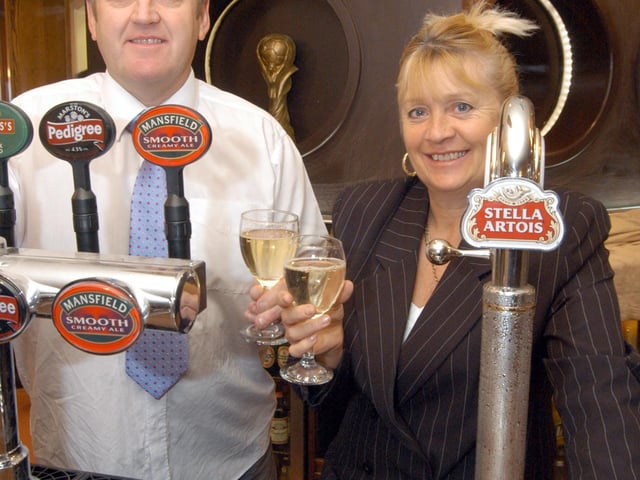Phil Needham and Anita Golding, the landlords of the Ladybrook Hotel, pictured in 2007