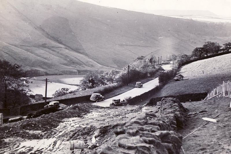 The start of the diversion above Ashopton which was demolished in the early 1940's to make way for the Ladybower Reservoir
