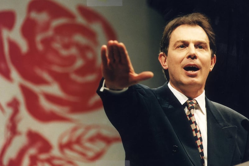 Future prime minister Tony Blair at the Scottish Labour Party Conference, Edinburgh 1996.
