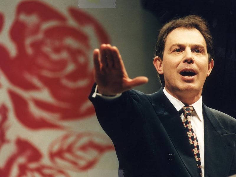 Future prime minister Tony Blair at the Scottish Labour Party Conference, Edinburgh 1996.