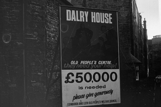 A fundraising advert looking for financial help to turn Dalry House into an Old People's Welfare Centre in September 1964.
