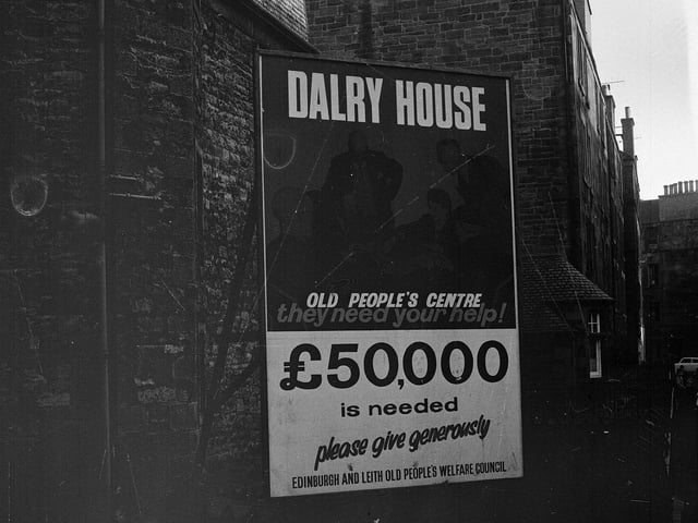 A fundraising advert looking for financial help to turn Dalry House into an Old People's Welfare Centre in September 1964.